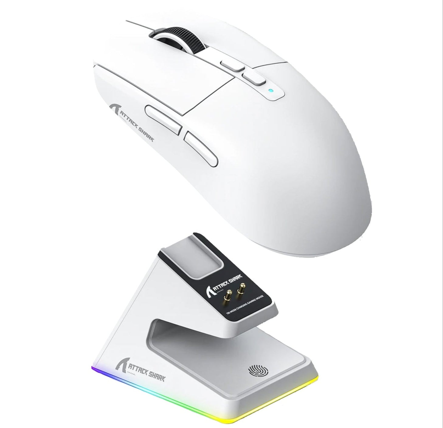 Rato Gaming ATTACK SHARK X6 – Bluetooth, 3 Modos de Ligação, Base de Carregamento Magnética, RGB Rato Gaming ATTACK SHARK X6 – Bluetooth, 3 Modos de Ligação, Base de Carregamento Magnética, RGB